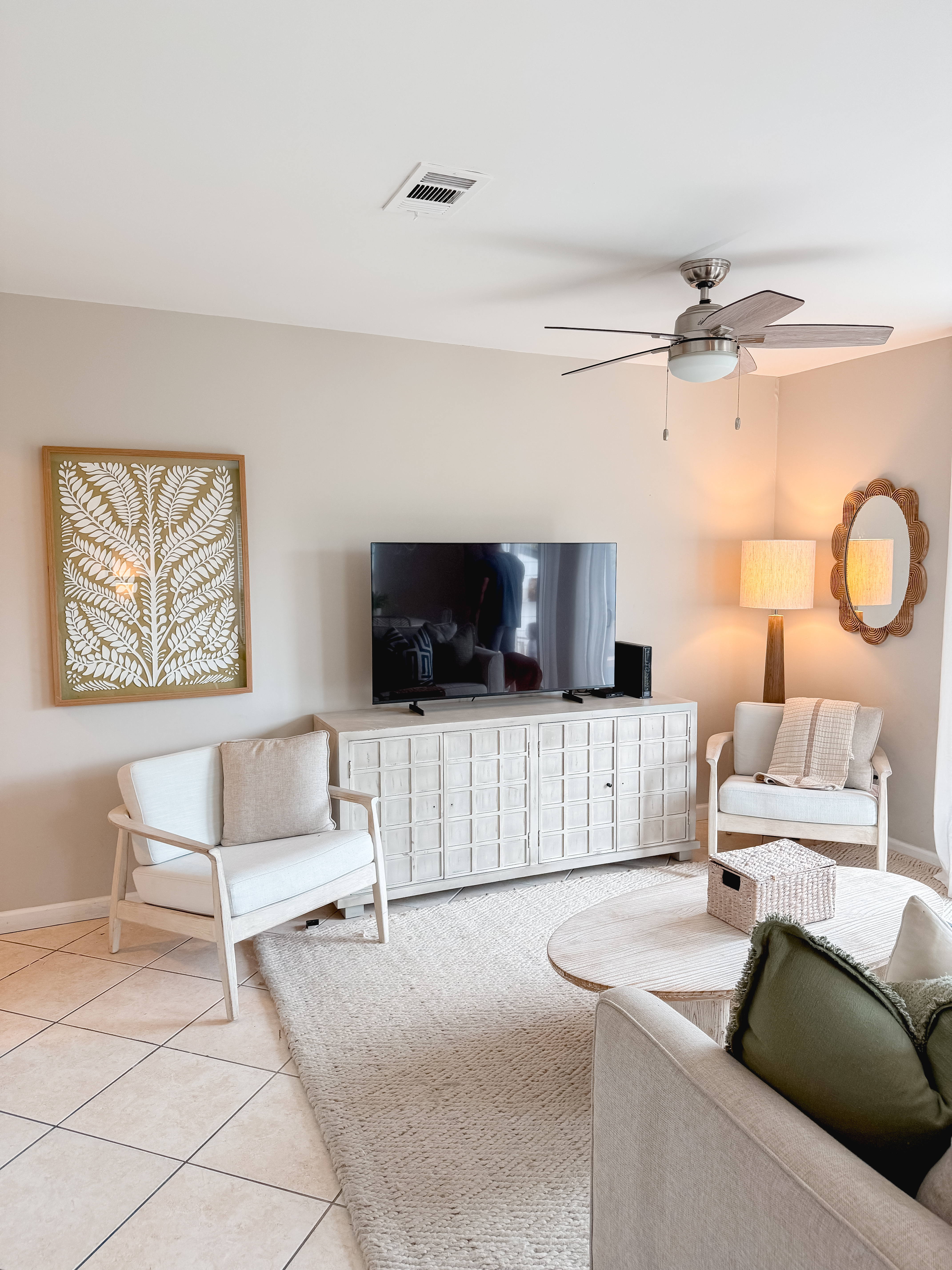 Living room with coastal decor