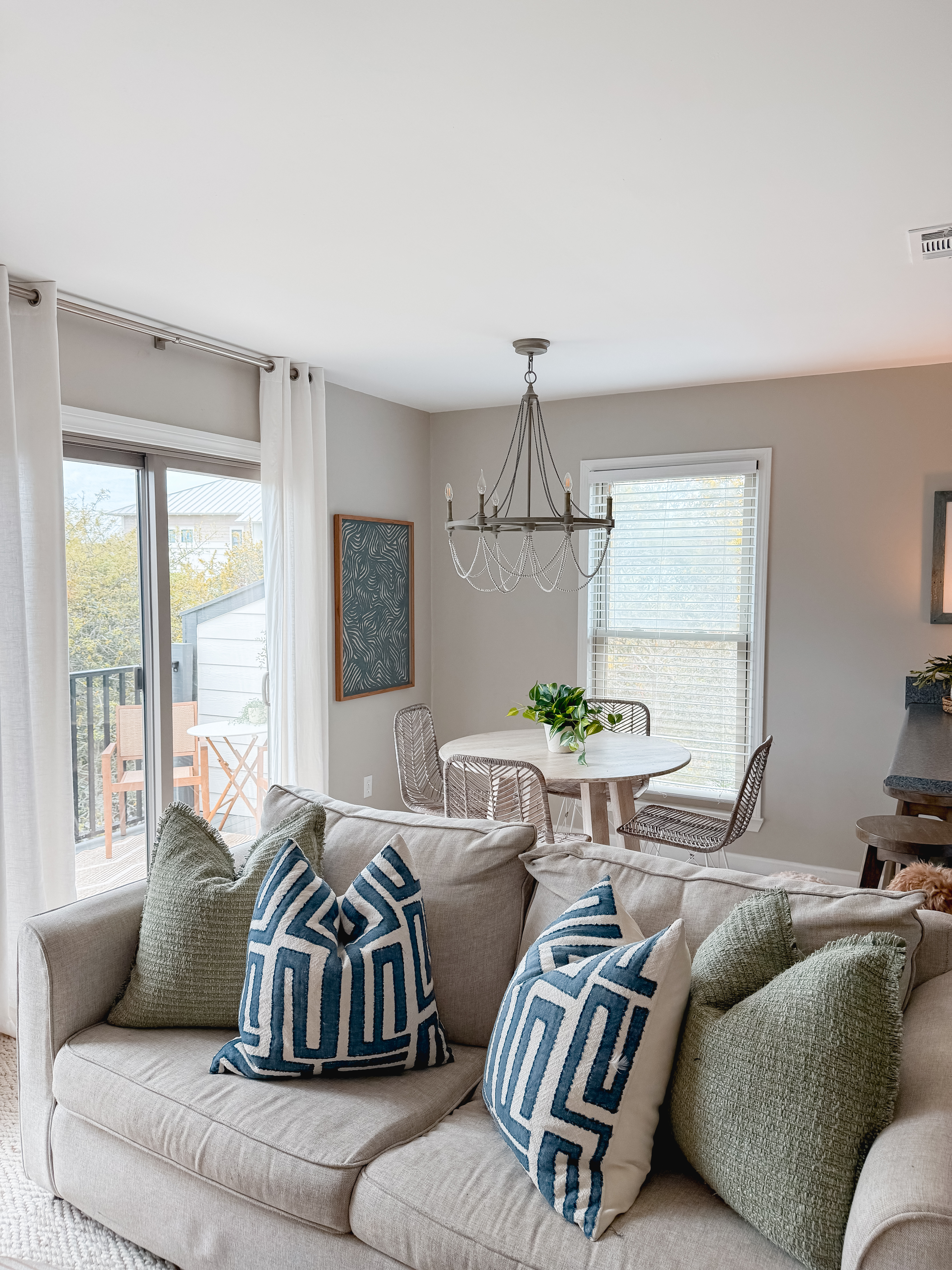 Light-filled living and dining area at Golden Hour Dunes