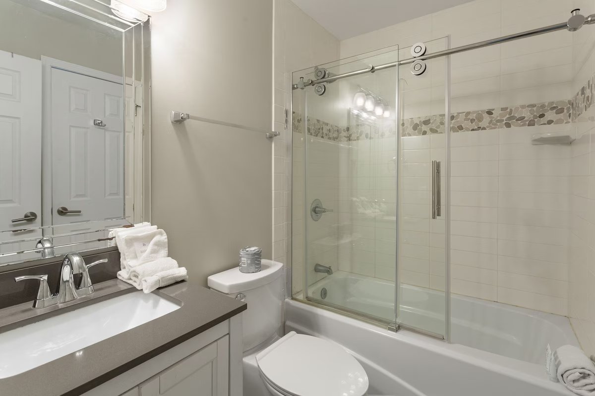 Bathroom with glass shower
